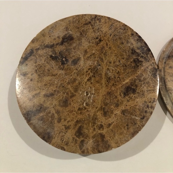 Genuine Stone Mother Of Pearl Inlay Vintage Jewelry /Trinket Box/ Vanity - Picture 5 of 6